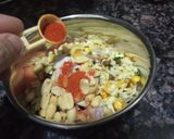 A picture of step 4 of Singhada Chaat.