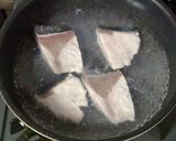 A picture of step 1 of Buri Daikon - Simmered Yellowtail Fillet with Daikon Radish.