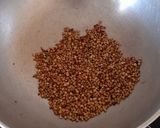 A picture of step 1 of Buckwheat Kasha with water chestnut.