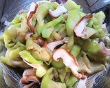 A picture of step 3 of Autumn Eggplant & Shiitake Mushrooms with a Sesame Sauce.
