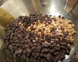 A picture of step 1 of Chocolate Chinese Noodle "Spider" Cookies.