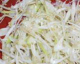 A picture of step 3 of Leek Namul for Samgyeopsal or other Korean Dishes.