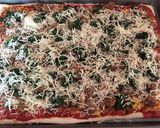 A picture of step 5 of Italian Sausage & Spinach Rectangle Pizza.