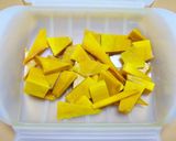 A picture of step 3 of Kabocha Squash Cake in a Frying Pan.
