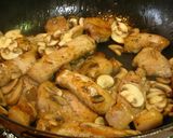A picture of step 3 of Pork and Mushrooms in Lemon Cream Sauce.