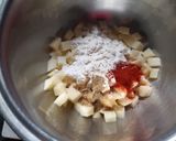 A picture of step 5 of French fries corn potato paneer drum stick.