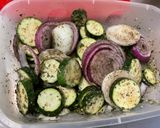 Une image de l'étape 8 de Courgettes et duo d’oignons grillés au zaatar et herbes aromatiques.
