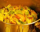 A picture of step 2 of A hearty healthy Sweet potato beet soup.