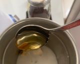 A picture of step 2 of Milkshake with honey roasted sunflower seeds.