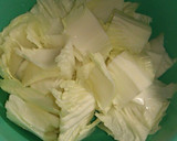 A picture of step 2 of Mapo Napa Cabbage to use up Napa Cabbage.