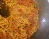 A picture of step 9 of Spaghetti with chorizo sausages.