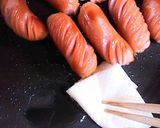A picture of step 3 of Pan-fried Wiener Sausages (Recipe No. 3 with my secret sauce).