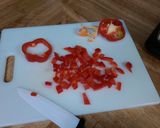 A picture of step 4 of Seasoned Chicken & cheese wrap with bell peppers and sour cream..