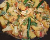 A picture of step 6 of Aloo gobhi.