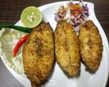 A picture of step 3 of Simple Masala fried fish with Rainbow crunch salad.