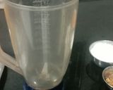 A picture of step 1 of Mango milk shake shots.