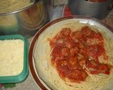 Foto del paso 6 de la receta: Spaghetti con salsa de salchicha criolla