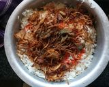 A picture of step 8 of Qubooli (Hyderabadi lentil biryani).