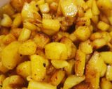 A picture of step 5 of Chatpata cubes potatoes.