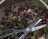 A picture of step 1 of Lal Mathachi Bhaji or Lal Saag Bhaji.