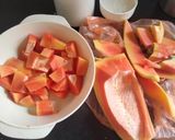 A picture of step 1 of Papaya milkshake (creamy papaya milk shake 😋).