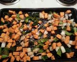 A picture of step 1 of Sweet potato poblano hash.