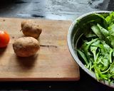 A picture of step 1 of Spinach potatoes bhaji (palak batata bhaji).