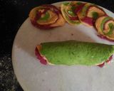 A picture of step 8 of Tri color mathri.