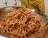 A picture of step 4 of Butterscotch & Peanut Butter Chinese Noodle "Spider" Cookies.