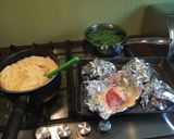 A picture of step 5 of Stuffed Chicken Risotto.