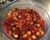 Une image de l'étape 7 de Compote de rhubarbe et pêches de vigne à la vanille.