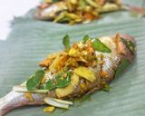 A picture of step 5 of Baked Fish in Banana Leaves.