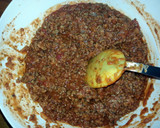 A picture of step 4 of Taisen's mom's no noodle lasagna.