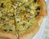A picture of step 6 of Soft and Fluffy Bread Machine Pizza Dough with Pesto Genovese Sauce.