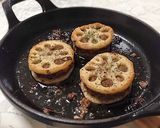 A picture of step 16 of Lotus Root Millfeuille with Garlic and Anchovy.