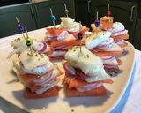 Une image de l'étape 8 de Mille feuilles pastèque /melon jaune au jambon cru et brousse corse.