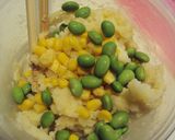 A picture of step 2 of Healthy Baked Edamame Corn Potato Cakes.