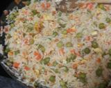 A picture of step 7 of Asian inspired rice with shrimp.
