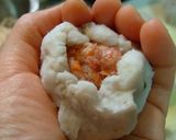 A picture of step 4 of Taro Manju with Sticky Sauce.