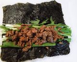 A picture of step 3 of Yakiniku California Rolls.
