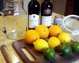 A picture of step 1 of Blood Orange Red Sangria.