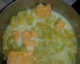 A picture of step 3 of Yellow squash cheesy soup.