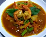 รูปขั้นตอนการทำที่ 5 ของ กุ้งผัดเครื่องแกง