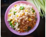 A picture of step 2 of Italian rice/Italian corn risotto.