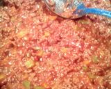 A picture of step 3 of Sunshine's cornbread spaghetti.