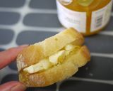 A picture of step 3 of Cocoa French Toast with Cream Cheese and Jam.