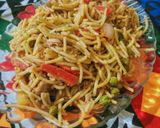 A picture of step 5 of Desi Chicken chowmein.