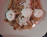 A picture of step 4 of Pasta with Ground Beef 🫢😋.