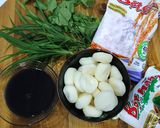 Hình bước làm 1 của món Chè củ năng bánh lọt cốt dừa