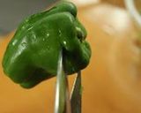 A picture of step 1 of Green Bell Peppers Stuffed with Maitake Mushrooms.